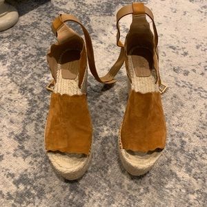 Authentic Chloe Scalloped Wedge Espadrilles